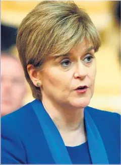  ?? Picture: PA ?? DEFEATED: Nicola Sturgeon speaking at Holyrood