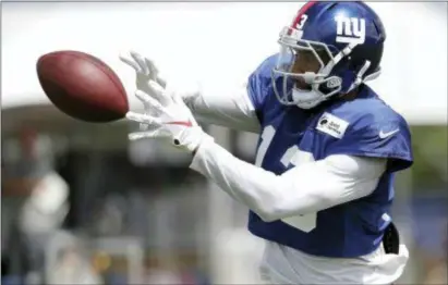  ?? THE ASSOCIATED PRESS ?? Giants wide receiver Odell Beckham works out during training camp Thursday in East Rutherford.