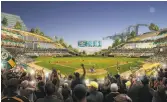  ?? Bjarke Ingels Group ?? Rendering of the proposed ballpark.