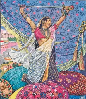  ?? GETTY ?? Miss Laila armed and dangerous! This illustrati­on by Byam Shaw originally accompanie­d The Garden of Kama and Other Love Lyrics from India (1901) by Adela Nicolson.