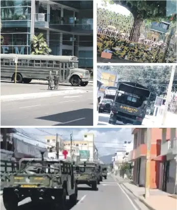  ??  ?? Unidades del Ejército llegaron ayer a San Francisco de Macorís para poner el orden.