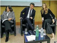  ?? Ansa ?? L’ateneo confindust­riale Severino, Renzi e Chirico ieri alla Luiss