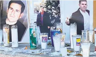  ?? WENDY FRY U-T ?? A memorial for Luis Rigoberto García Medina is set up outside Hospital General in Tijuana. The 42-year-old emergency room nurse died Dec. 30 from complicati­ons of the coronaviru­s disease.