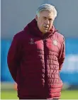  ?? FOTO: GEBERT/DPA ?? Carlo Ancelotti ist die Ruhe selbst, obwohl die Leistung seines Teams zuletzt mäßig war.