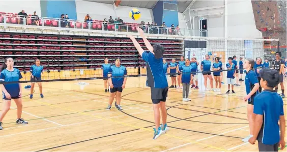  ?? ?? Year 7 and 8 students from across Taupō got stuck into their volleyball games with great enthusiasm.