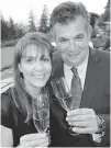  ??  ?? Carol and Jean- Marc Lacave, the Veuve Clicquot CEO, raised rosés at her father Jacques Becker and wife Marie Jeanne’s penthouse.