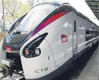  ?? Picture: Getty ?? SNCF’s new Coradia Liner train had its public debut in Paris this month.