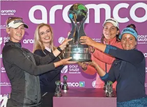  ?? ARAMCO TEAM SERIES ?? Jessica Korda, Alexandra O’Laughlin, Karolin Lampert and Lina Boqvist were the winners of the Aramco Team Series event in New York in 2021.