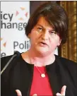  ??  ?? „ Arlene Foster said she did not agree with Mr Wells’s comments.