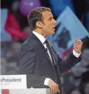  ??  ?? Emmanuel Macron versus Marine Le Pen: Beide traten gestern in Paris auf, beide gelten als Favoriten.