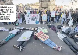  ??  ?? LIE-IN Novel approach in Glasgow PICS: Peter Jolly, and David Young/PA