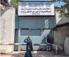  ?? ARMANGUE/AP BERNAT ?? Afghanista­n’s new Taliban rulers set up a ministry for the “propagatio­n of virtue and the prevention of vice” in the building that once housed the Women’s Affairs Ministry, escorting out World Bank staffers Saturday as part of the forced move.