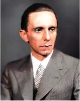  ?? ?? Joseph Goebbels, Reich Minister of Propaganda, from 1933 until his suicide in 1945, probably had some involvemen­t in the design of the Reich stamps and postcards