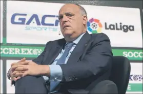  ?? FOTO: GETTY ?? Javier Tebas, presidente de Laliga, que hizo su informe anual sobre los clubs