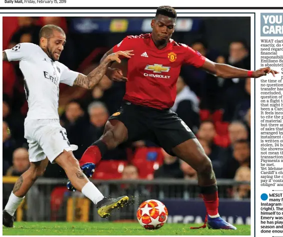  ?? REUTERS ?? Red mist: Pogba’s rash tackle on Dani Alves earned him a second yellow card against Paris Saint-Germain