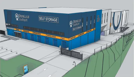  ?? ?? Artist impression of a planned self-storage facility planned for Olsen Ave, Southport