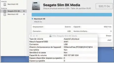  ??  ?? Sélectionn­ez un volume et cliquez sur le bouton Infos. Vous découvrez alors une foule de détails concernant votre support.