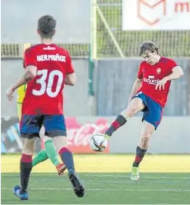  ?? Foto: @Caosasuna ?? Pablo Ibáñez en una acción de ayer ante el Tropezón.