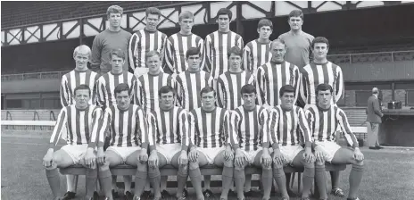  ??  ?? The Sunderland squad ahead of the 1967-68 season which would have been on the pre-season tour.