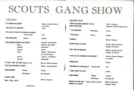  ??  ?? Pictured is the programme from the Scout gang show at Charnwood Theatre in 1980. Photo courtesy of Peter Farmer.