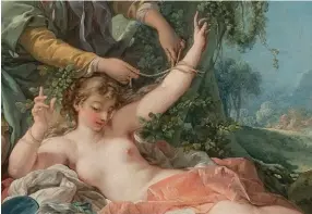  ??  ?? Épanouisse­ment.
« Sylvie délivrée par Aminte » (détail, 1755), de François Boucher (1703-1770).