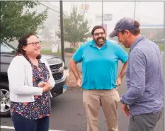  ?? Adam Hushin / Hearst Connecticu­t Media ?? U.S. Sen. Chris Murphy passed through Cromwell, Portland, Middletown and Durham on Wednesday, stopping into businesses and talking with residents, as part of his fifth “Walk Across Connecticu­t.”