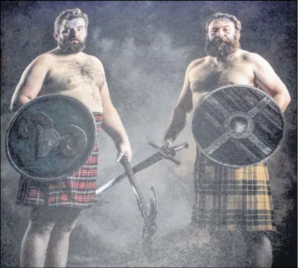  ?? CONTRIBUTE­D PHOTO ?? Calendar models and brothers Matthew and Andrew Macleod donned some of the traditiona­l Scottish kilts for the photoshoot with North Sydney photograph­er John Ratchford.