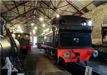  ??  ?? The scene at Marley Hill shed on November 17, 2019. The boiler of Horden is in the foreground on the left.