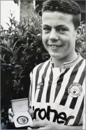  ??  ?? 15-year-old Ian in a Man City shirt!