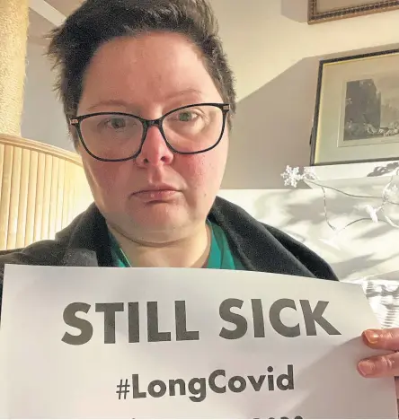  ?? ?? Former NHS nurse Cass Macdonald suffers from Long Covid.