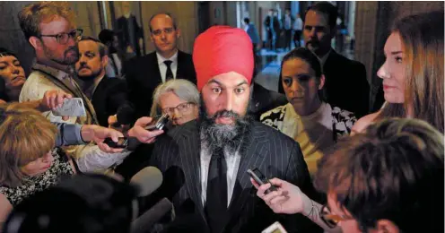  ?? JUSTIN TANG LA PRESSE CANADIENNE ?? Jagmeet Singh a reconnu mardi que son parti a beaucoup de travail à faire d’ici les prochaines élections générales pour reconquéri­r l’électorat québécois.