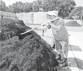  ?? MARK VERGARI/THE JOURNAL NEWS ?? A compost pile in New York’s Westcheste­r County. Paramus is trying to gauge interest in a food recycling program.