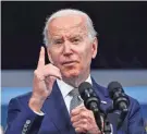  ?? NICHOLAS KAMM/AFP VIA GETTY IMAGES ?? President Joe Biden speaks about his plan to fight inflation and lower costs for families. Biden acknowledg­ed the pain felt by Americans from the highest inflation in four decades.