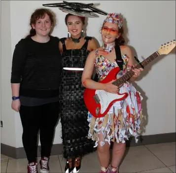  ??  ?? Roisin Byrnefrom Marshalsto­wn who designed the dresses , Niamh Tennant, Ballycogle­y and Jade Buttle from Crossabeg.