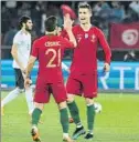  ?? FOTO: GETTY ?? CR7 lo celebró con Cédric Soares