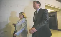  ?? ANDREW HARNIK/THE ASSOCIATED PRESS ?? House Intelligen­ce Committee member Rep. Ileana Ros-Lehtinen, R-Fla., and chairman Rep. Devin Nunes, R-Calif., arrive on Capitol Hill for the committee’s interview Tuesday with White House senior adviser Jared Kushner.