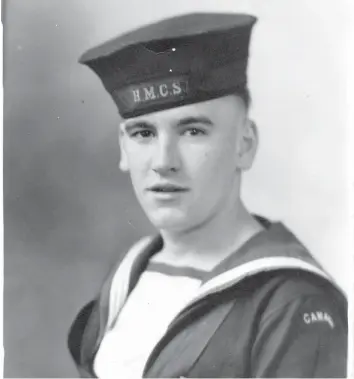  ?? —photo fournie ?? M. Jamieson lorsqu’il s’est enrôlé dans la Marine royale canadienne à l’âge de 19 ans.