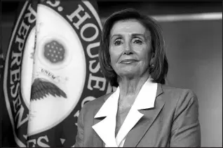  ?? J. SCOTT APPLEWHITE / ASSOCIATED PRESS ?? House Speaker Nancy Pelosi, D-Calif., listens at a news conference June 30 at the Capitol in Washington.