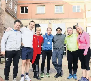  ??  ?? HAPPY STAFF: City council workers Simon Harvey, Ian Clarke, Karen Capewell, Kevin Oakley, Kannan Rajasekar, Paul Castrey and Becky Procter.