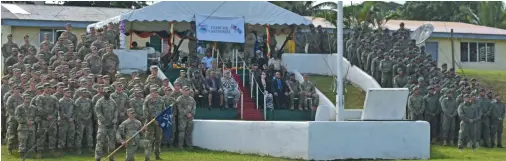  ?? Photo: Shalveen Chand ?? The RFMF and US Armed Forces soldiers at the Sukanaival­u VC Barracks in Labasa on July 29, 2019.