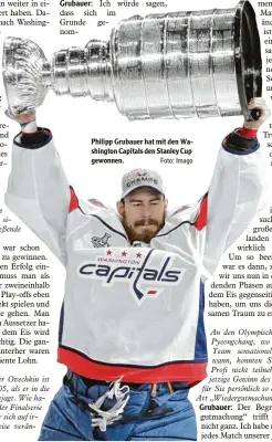  ?? Foto: Imago ?? Philipp Grubauer hat mit den Wa shington Capitals den Stanley Cup gewonnen.