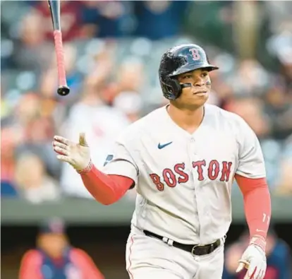  ?? GETTY ?? Rafael Devers says Red Sox front office must make some adjustment­s to put team in better position to win.