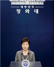  ??  ?? Impeachmen­t. Destituita la presidente Park Geun-hye