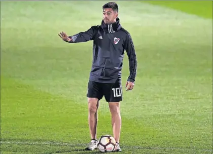  ?? / DENIS DOYLE (GETTY) ?? Gonzalo Martínez, en un entrenamie­nto de River Plate en Valdebebas.