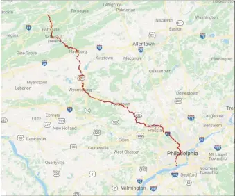  ?? SUBMITTED PHOTO ?? When all the planned sections of the Schuylkill River Trail, including the existing gaps between Reading and Hamburg, are complete, the trail will run a total of 120 unbroken miles from downtown Philadelph­ia to Pottsville, Frackville, and Tamaqua.