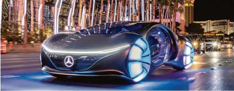  ?? Fotos: Daimler AG ?? Ganz schön abgefahren: Die Mercedes-Studie Vision AVTR auf dem legendären „Strip“in Las Vegas.