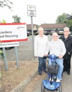 ??  ?? Cause for alarm Mr MacGregor says people who rely on community alarms, like these residents of Laurel Gardens sheltered housing in Chapelhall, “now have to make the choice whether it is worth the cost of having one”