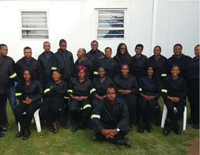  ??  ?? Some of the workers that fall under the Mukhoni Cleaning Specialist­s banner who are now able to provide for their families.