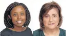  ??  ?? PASSPORTS RETURNED: SA journalist Angela Quintal, right, and her Kenyan colleague, Muthoki Mumo