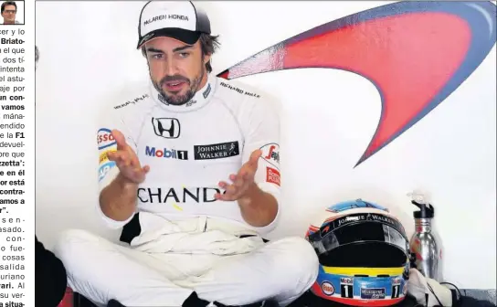  ??  ?? PROTAGONIS­TA. Fernando Alonso está en boca de todos desde que hace una semana Nico Rosberg anunció su adiós a la Fórmula 1.